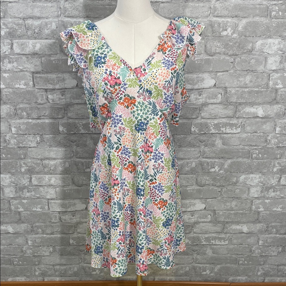 Altar'd State Multicolor Floral Open Back Mini Dress